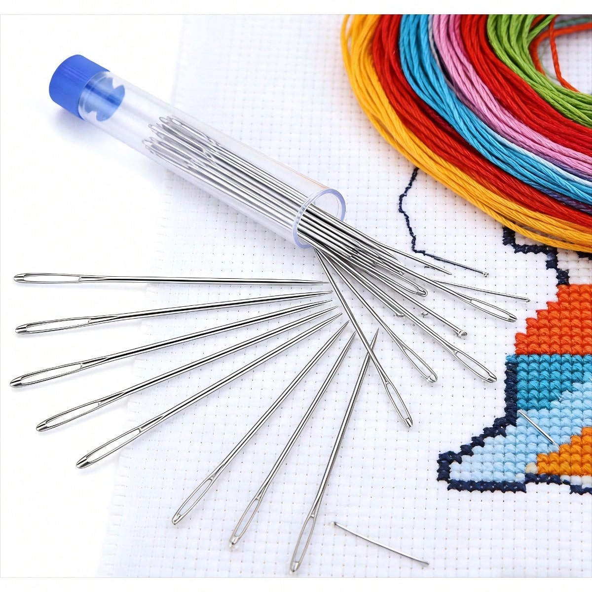 Large Eye Sewing Needles Set Hand Sewing Kit Craft Mending Tool