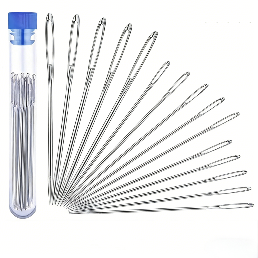 Large Eye Sewing Needles Set Hand Sewing Kit Craft Mending Tool