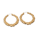 Trendy Lightweight Large Loop Earrings Ripple Design Women Fashion Accessories