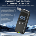 Portable alcohol detector with LED display, battery-free black moisture meter, fast and accurate results, convenient to carry and use, suitable for family and travel