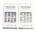 48Pcs Y2K Winter Punk French Short Press On Nails Crystal Decor 2 Boxes Random