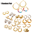 1 Pair Random Gold Hoop Earrings Mystery Box Trendy Minimalist Jewelry for Women