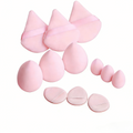 12Pc Pink Cosmetic Sponge Set Professional Beauty Blender & Triangle Puff