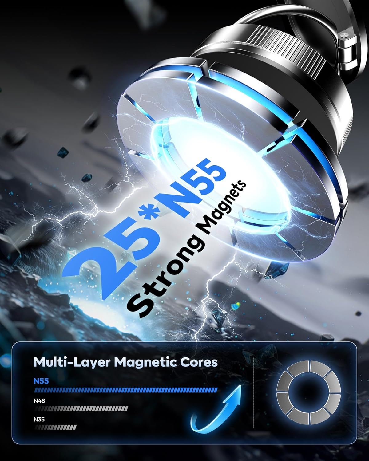 Car vacuum magnetic phone holder