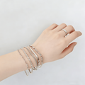 Women Layered Beaded Bracelet Set Figaro Paperclip Chain Fashion Jewelry