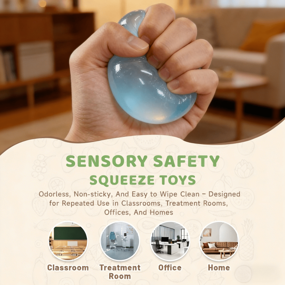 Blue Ocean Squishy Ball Slow Rebound Stress Relief Fidget Toy