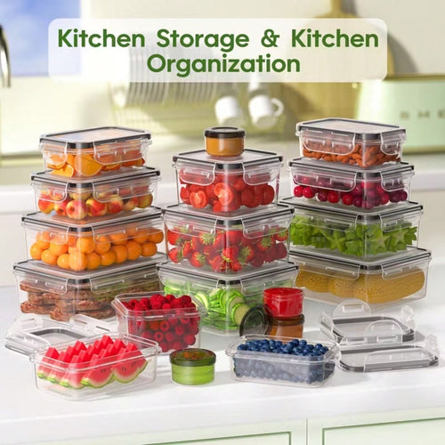 24pcs Airtight Food Storage Containers (Random Color) w/ Lids & Labels