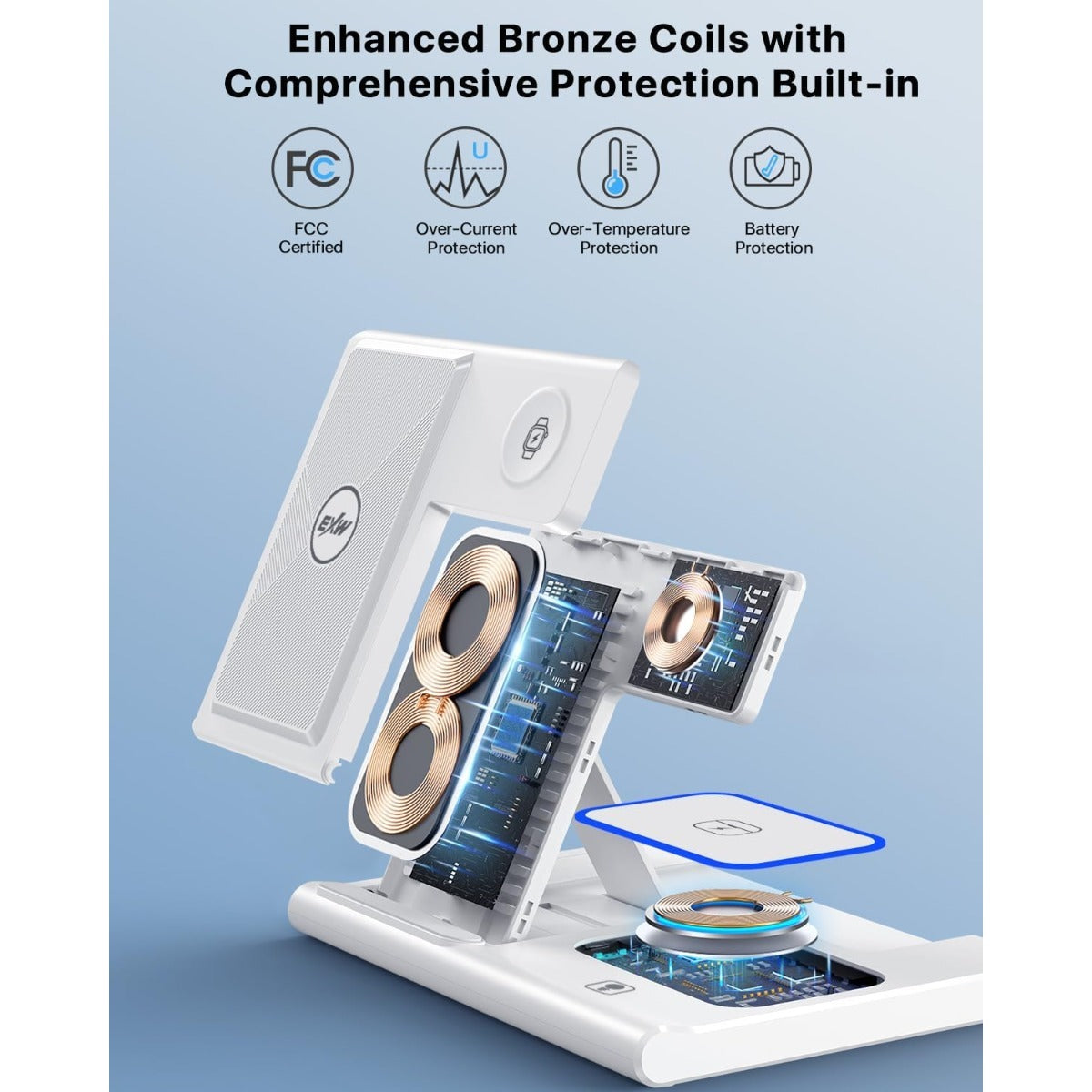 Wireless Charging Station 3in 1 Standard 15W for Mag- Fast Wireless Charger Stand, for iPhone 17 16 15 14 13 12 11 X 8 Pro Max/Pro/Mini/Plus, for  Ultra 10/9/8/7/6/5/4/3/2 SE, for Apple Bluetooth headphones 4/3/2/Pro/Pro2, Holiday Gift, Home Office
