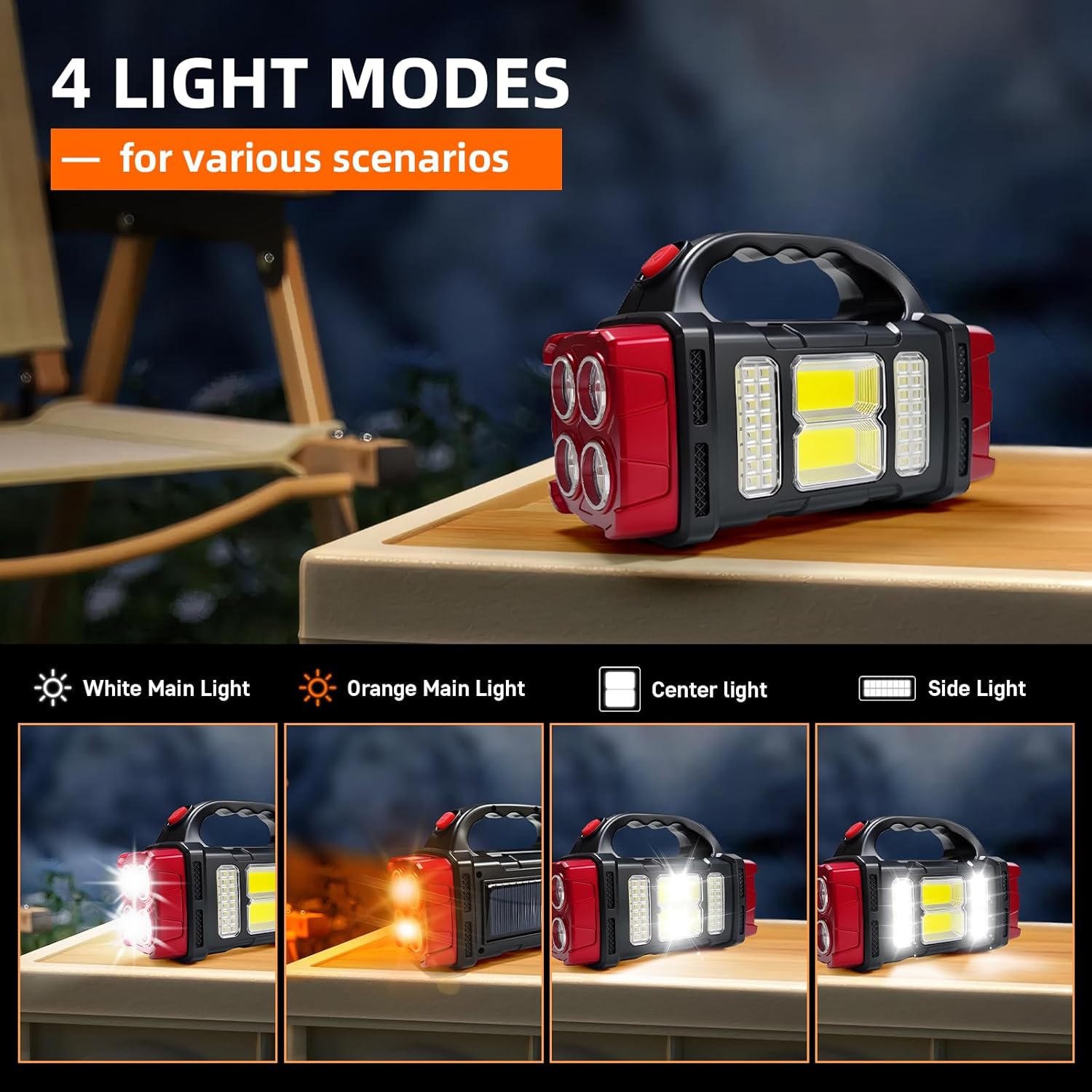 Multifunctional Solar LED Flashlight