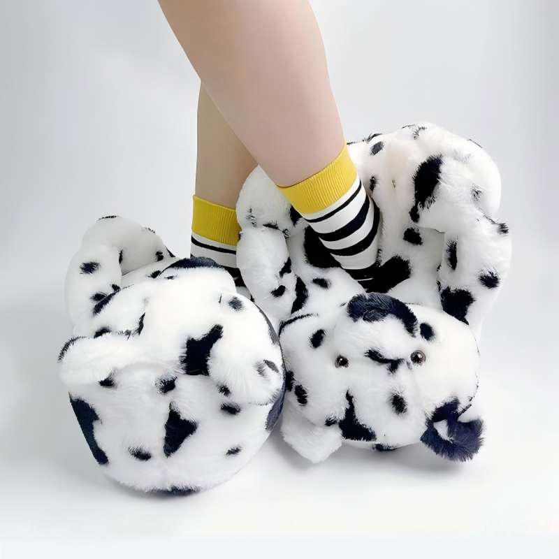 Plush bear slippers