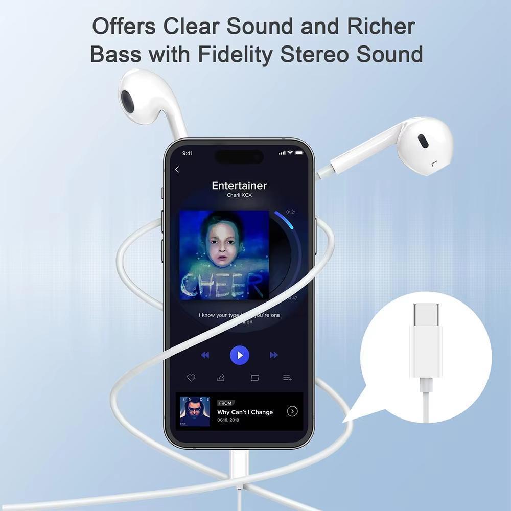 Type-C wired semi-in-ear headphones