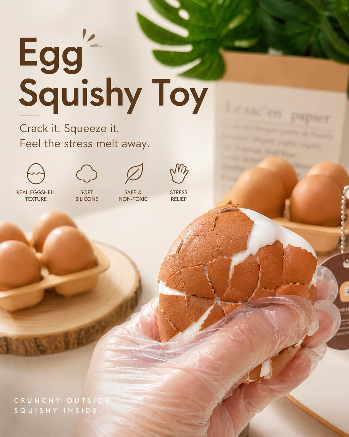 Egg Squishy Toy - 3 Pack