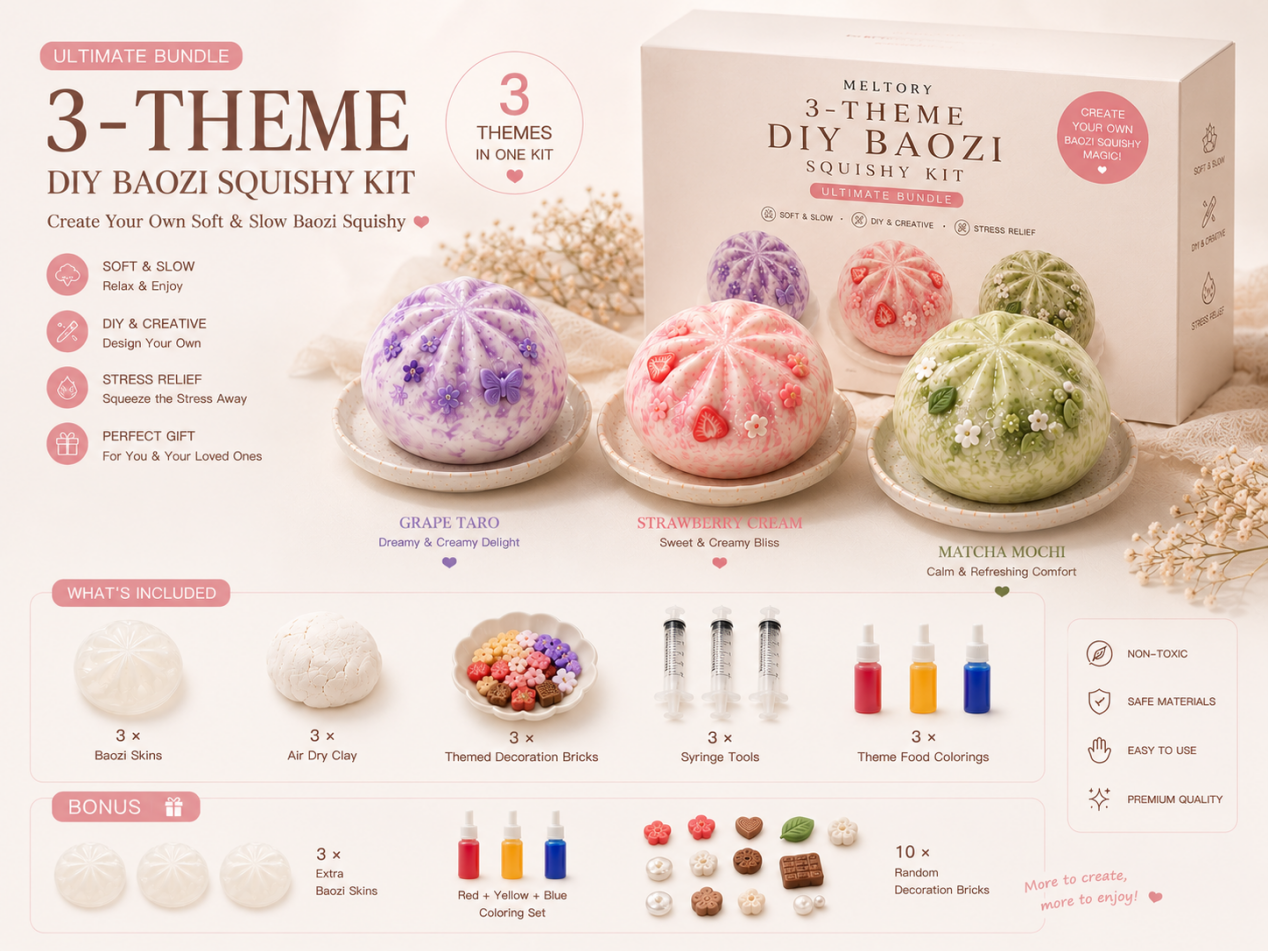 Meltory Baozi DIY bundle with three themed sets and bonus fillers